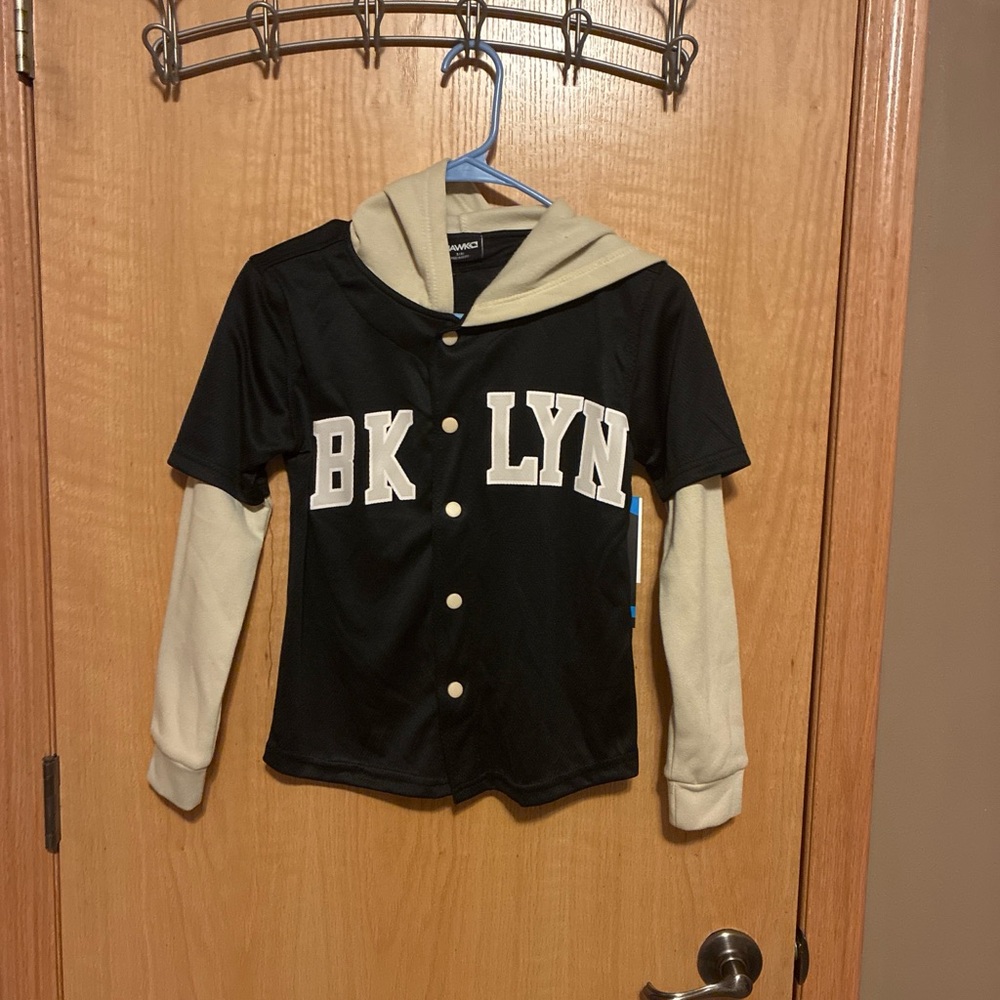Tony Hawk Black and Cream Kids Jersey Hoodie